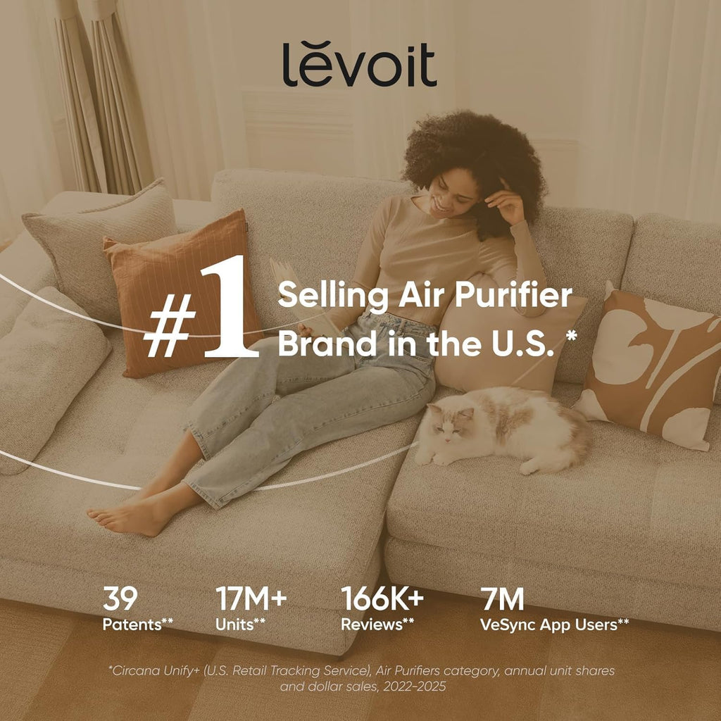 Levoit Air Purifiers for Home Bedroom Dorm Room, Small Quiet Air Purifiers