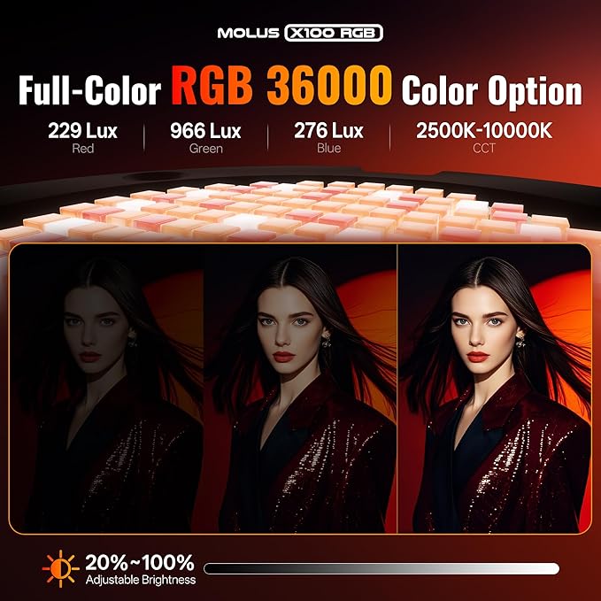 ZHIYUN MOLUS X100 RGB PRO 100W Video Light V2 Upgraded Version Professional