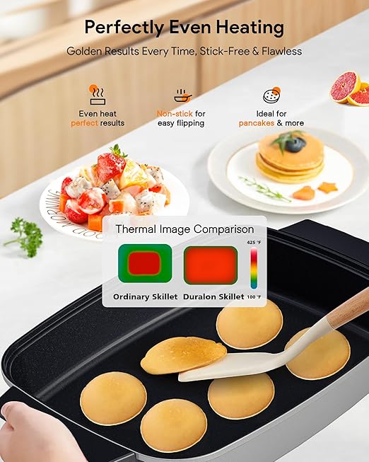 Nuwave Medley XL Digital Electric Skillet, Family Size Griddle w/Glass Lid