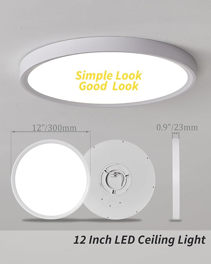 4pack 12 Inch Flush Mount Ceiling Light, 24w Led Ceiling Light,