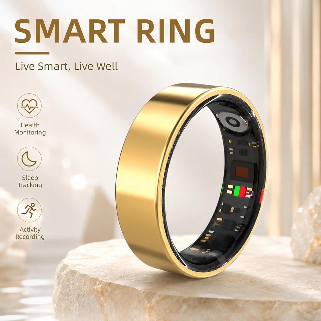 smart ring health ring fitness tracker with 24/7, front angle view
