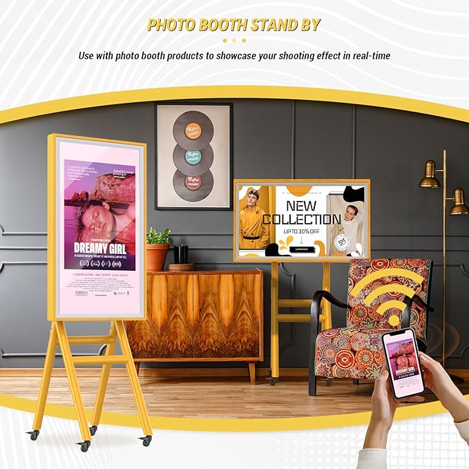MWE Mobile Digital Signage Display 43in, Portable UHD Touchscreen Advertising