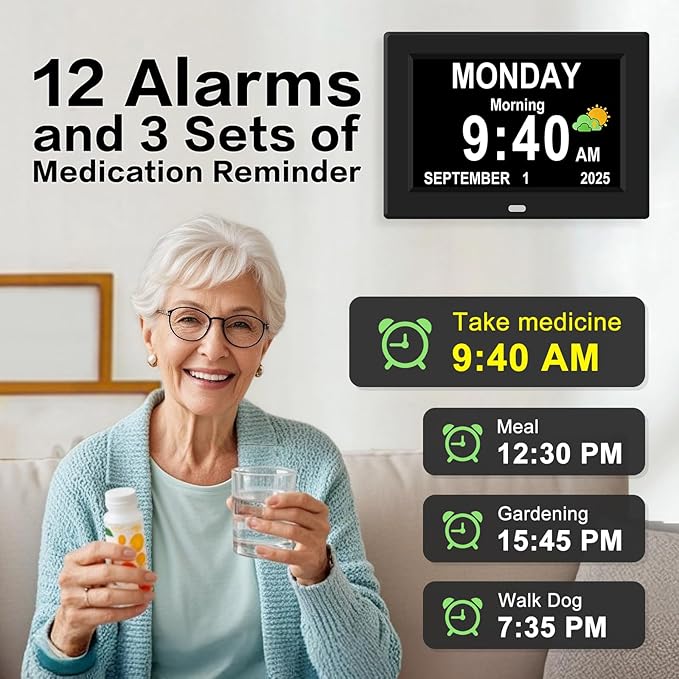 8‘’ Digital Calendar Day Clock, Gifts