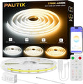 PAUTIX COB LED Strip Lights 2700K-6500K CCT Tunable White 24ft UL-Listed
