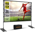TOWOND Projector Screen and Stand, 120 inch Outdoor Projector Screen Indoor
