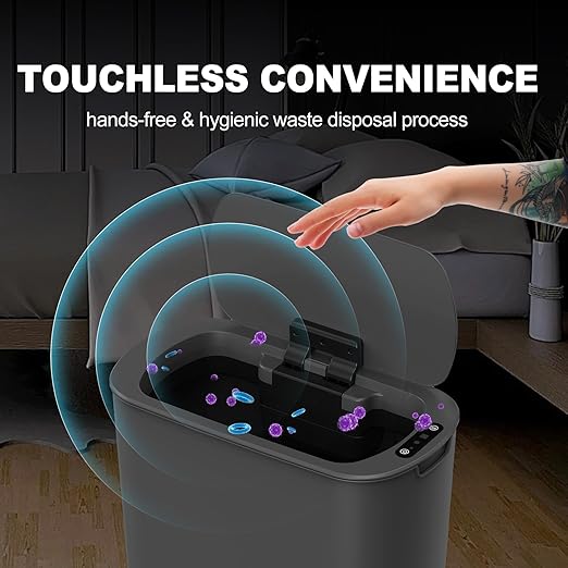 Cesun 5 Gallon Automatic Bathroom Trash Can, Touchless Motion Sensor Garbage Can