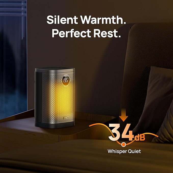 DREO Space Heater for Indoor, Portable Heater, 1500W Compact Ceramic Convection