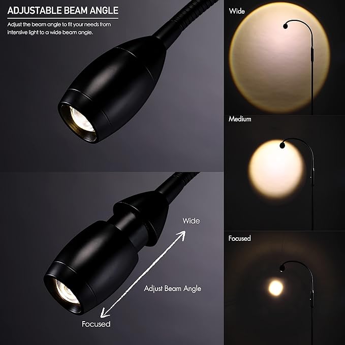 O’Bright Ray – Adjustable LED Beam Floor Lamp, Dimmable and Zoomable Spotlight