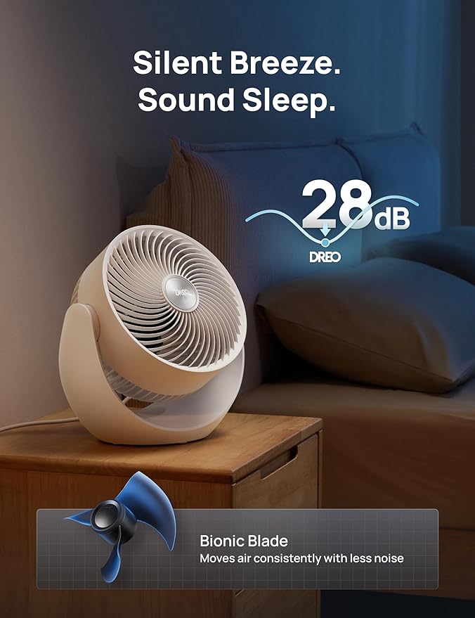 Dreo Fan for Bedroom, Table Air Circulator for Whole Room, 11 Inch, 40ft Strong
