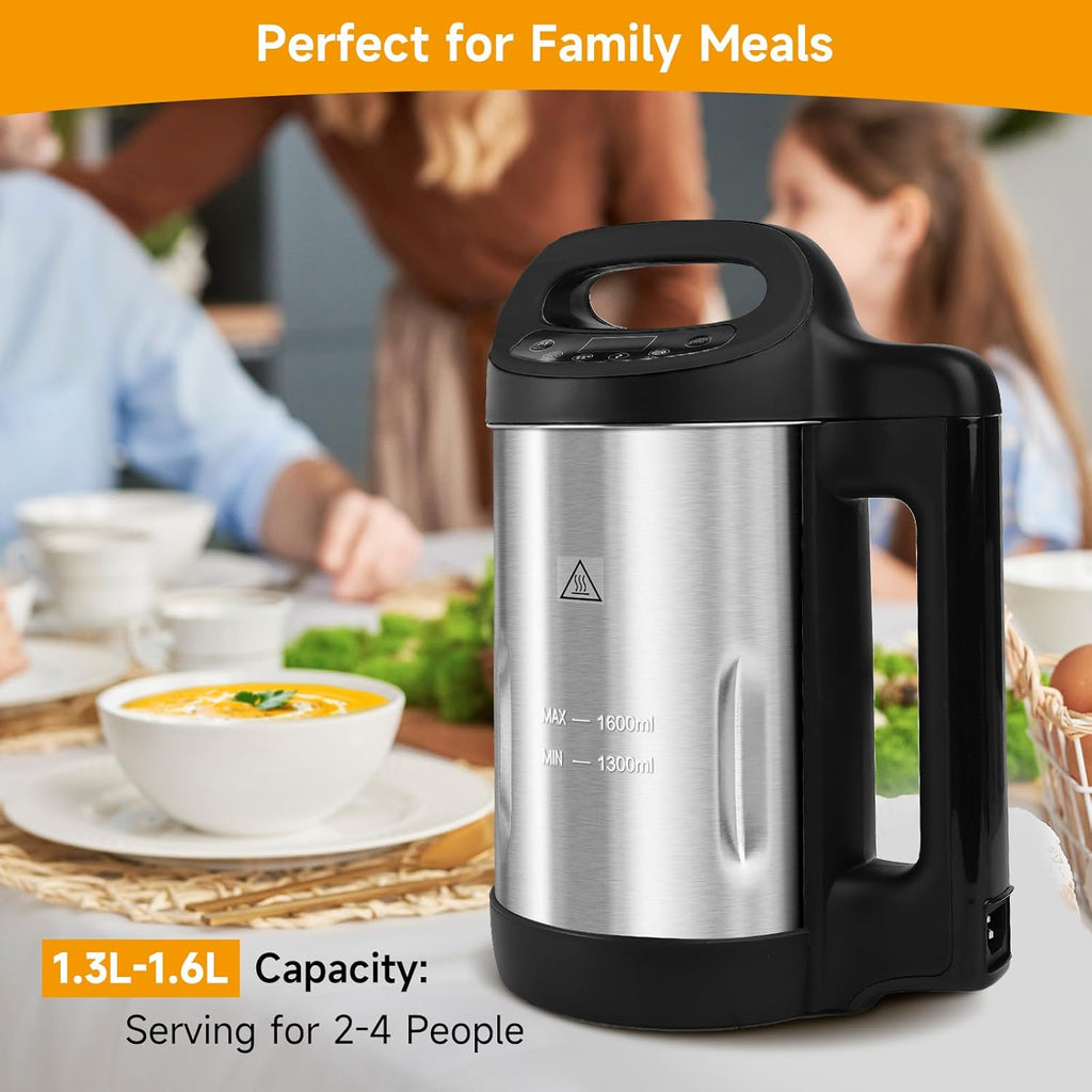 Homtone 1.6L Soup Maker Machine, Soup Maker with Smooth & Chunky Settings