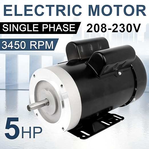 5HP Electric Motor 3450RPM General Purpose Single Phase Motor 208-230V 56C