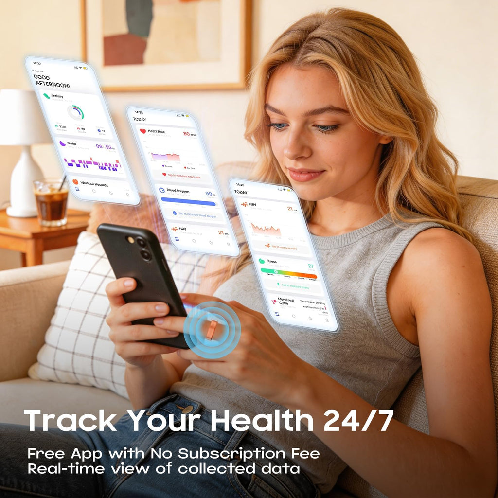 smart ring health tracker for women men, fitness, side view