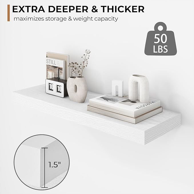 Fun Memories 24 Inch Floating Shelves (2 Pack)