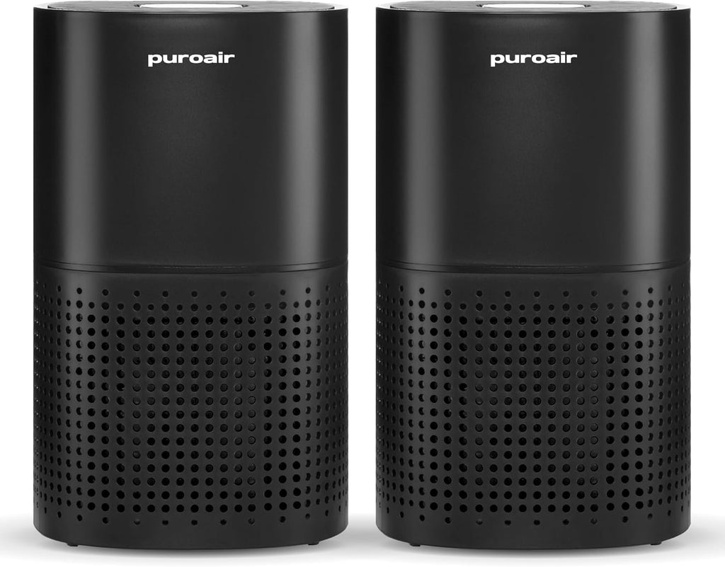 PuroAir 240 HEPA Air Purifiers for Home Pets Bedroom 1000 Ft², Black, 2PK