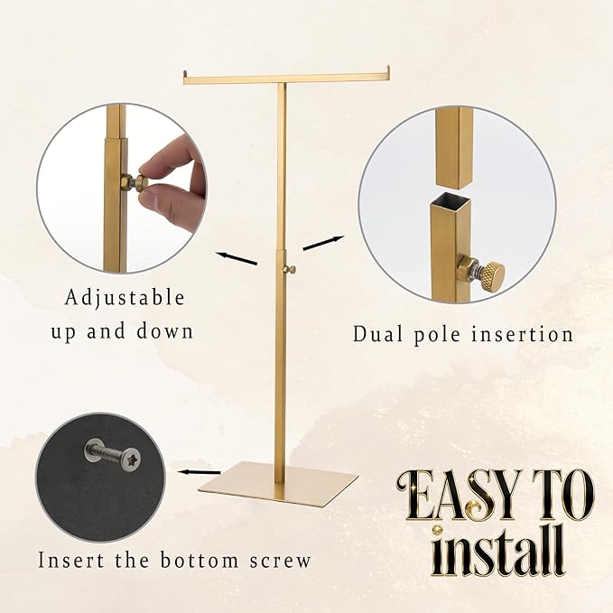 Purse Display Stand Jewelry Towers 2 Packs Stainless Steel Bag Stand Tabletop
