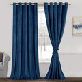 JIUZHEN Navy Velvet Curtains 84 inches (Set of 2)