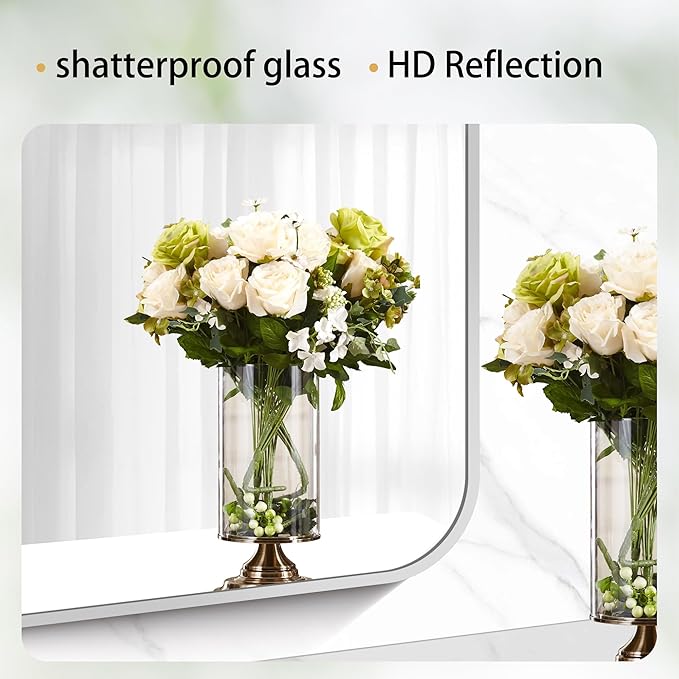 30" x 30"Bathroom Mirror, Decorative Rectangular Vanity Mirror