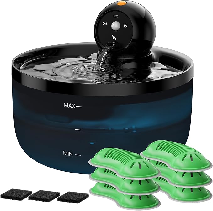 Battery Operated Cat Water Fountain: GOOIFUN Cat Fountain - 88oz/2.6L Cats