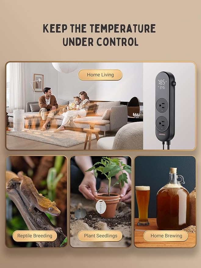 INKBIRD Bluetooth Digital Temperature Controller 1200W Heating Cooling 2-Stage