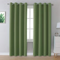 DUALIFE Sage Green Blackout Curtains 52 x 96 Inch Long Set of 2 Panels