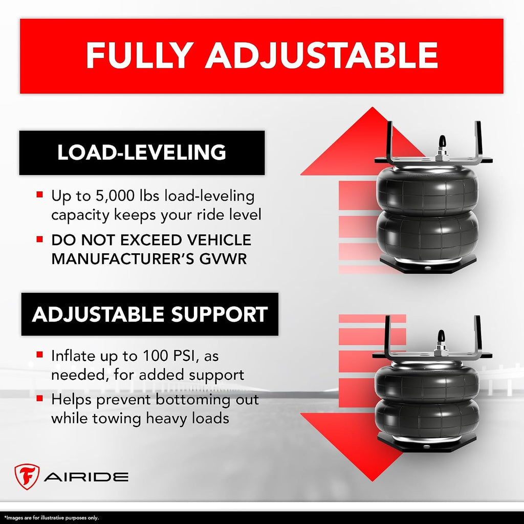 firestone airide ride-rite air suspension kit with mounting, package contents