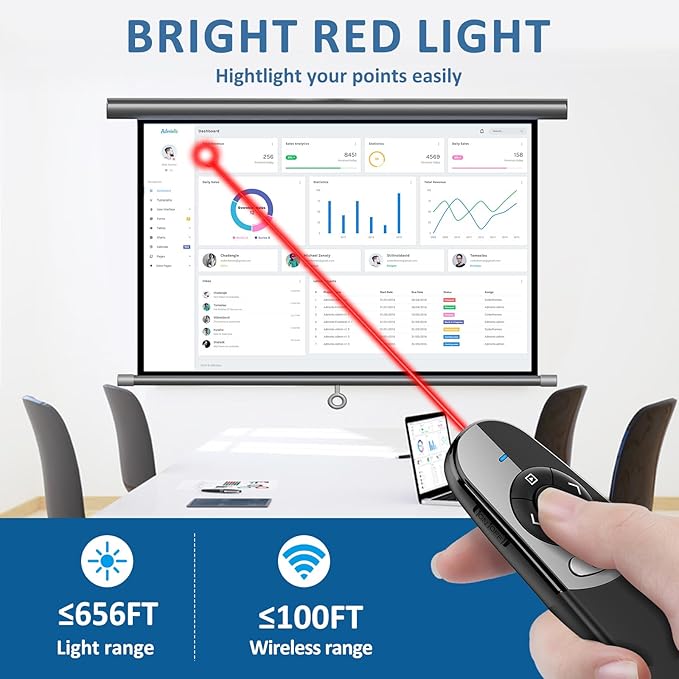 2IN1 Laser Pointer Digital Presentation Clicker on TV Screen w USB Flash Drive