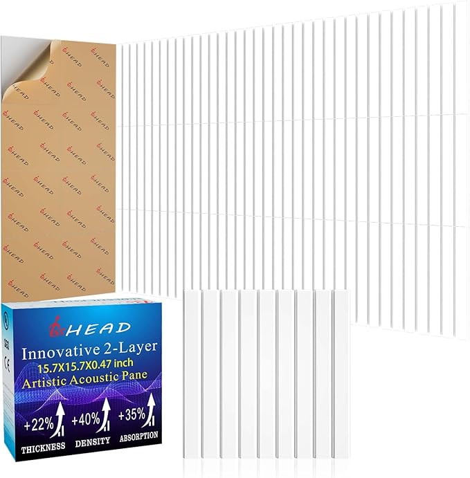 BSHEAD 8 Pack Large Soundproof Wall Panels, 15.7 x 15.7 x 0.47 in Sound Proof