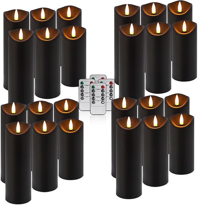 24 Pack Halloween Decoration Flickering Flameless Candles, Battery Operated LED