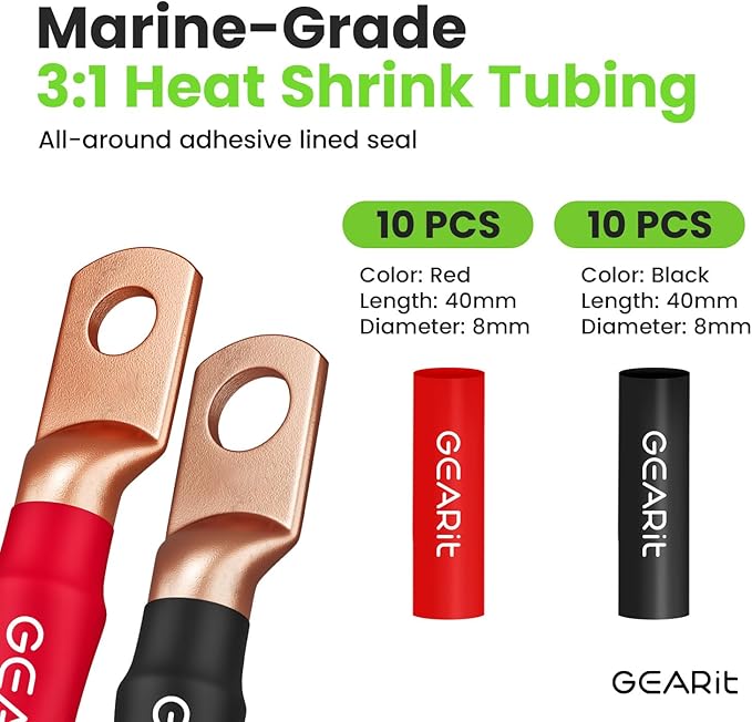 GearIT 8 Gauge CCA Battery Cable