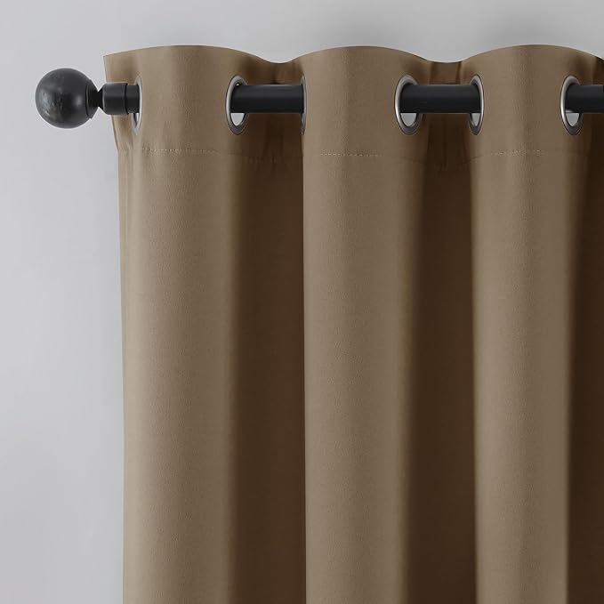 Beauoop 100% Blackout Curtains 96 Inch Long 2 Panels