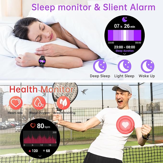 Smart Watch for Men Women Fitness: Waterproof Make/Answer Call Smart Watches