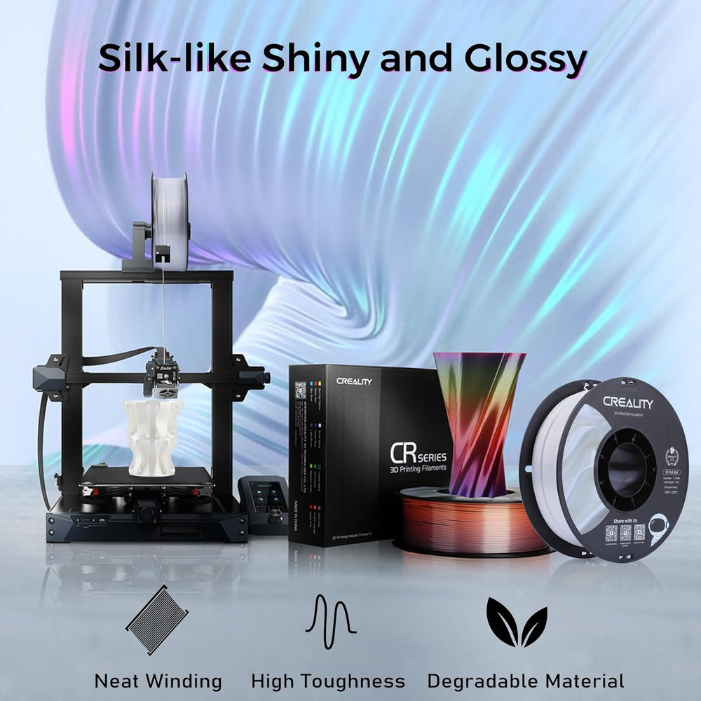 Creality Silk PLA 3D Printer Filament 1.75mm, 2kg, Gold & Silver