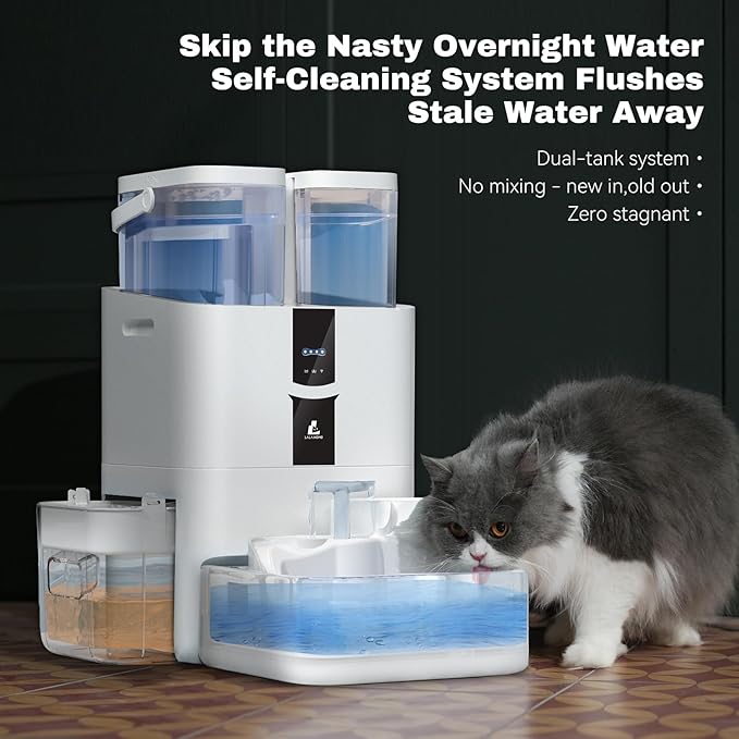 DailyFresh Cat Water Fountain 10L/338 oz Self Refilling, Pet Drinking Fountains