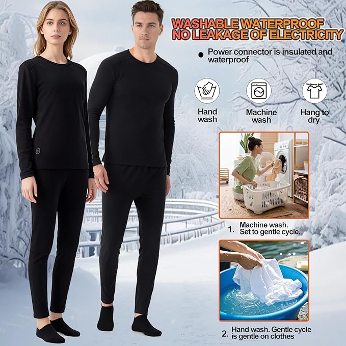 Heated Thermals Underwear Men Women: 42 Heating Zones Electric Thermal Long