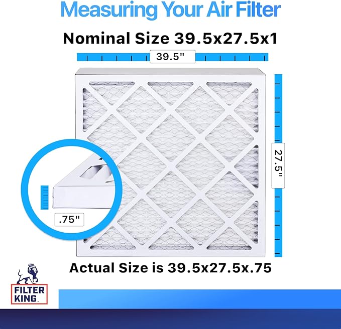 Filter King 39.5x27.5x1 Air Filter | 4-PACK | MERV 8 HVAC Pleated A/C Furnace