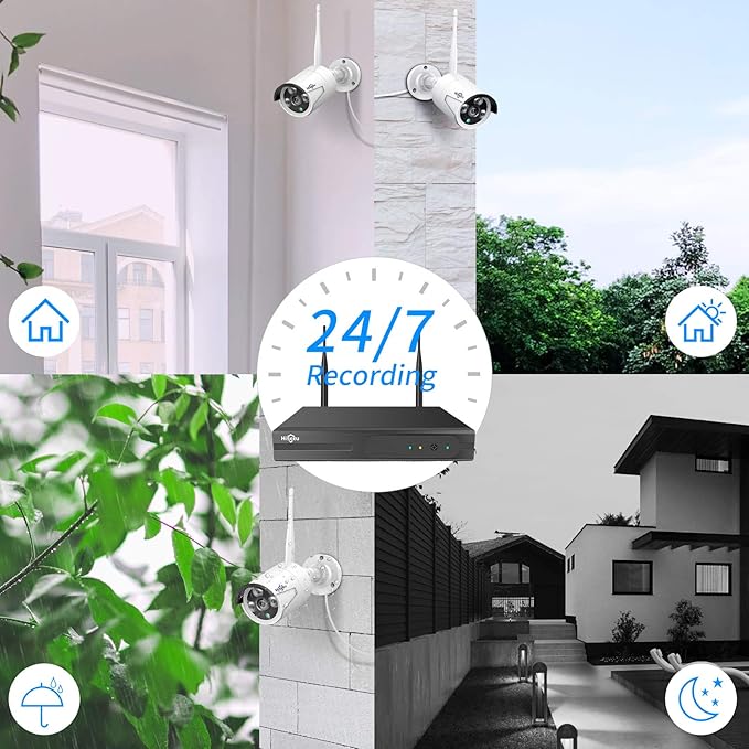 Hiseeu Wireless Pro WiFi Security Camera System, 16CH 4K NVR Kit, Corded