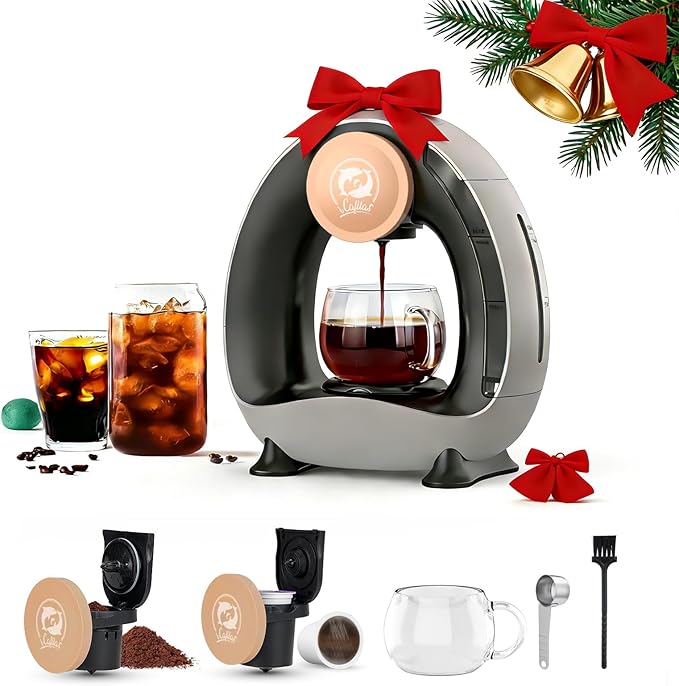Single Serve Coffee Maker, Fast Brew in 2 minutes, Stylish＆Compact Design