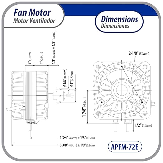 Appli Parts APFM-72E 7W refrigeration condenser and evaporator motor 220V 60Hz