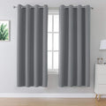 DUALIFE Grey Blackout Curtains for Bedroom 72 inches Long 2 Panels Grommet