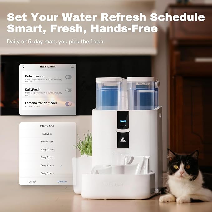 DailyFresh Cat Water Fountain 10L/338 oz Self Refilling, Pet Drinking Fountains