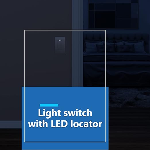 LIDER Minimalist Design Matte Finish Lighted Decorator Switch, Frameless Paddle (5-Pack)