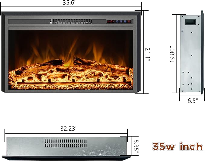 Electric Fireplace, Electric Fireplace Inserts, Recessed Fireplace Heater