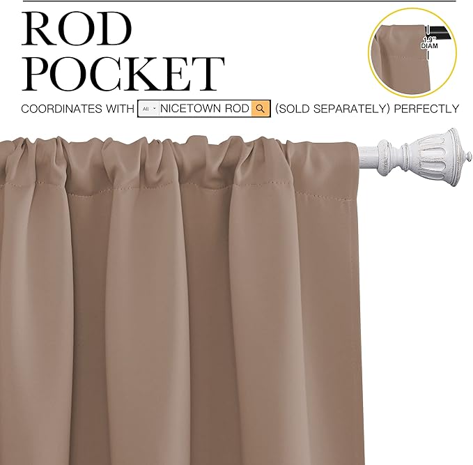 NICETOWN Room Darkening Curtains (Set of 2)