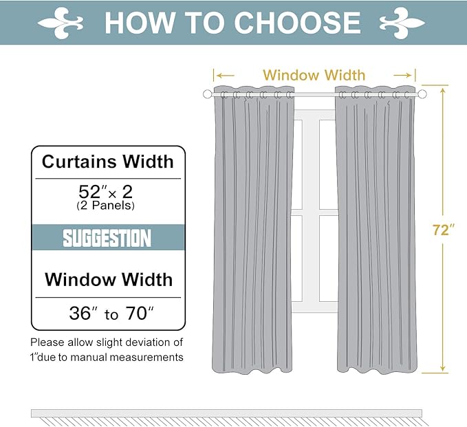 ChrisDowa 100% Blackout Curtains