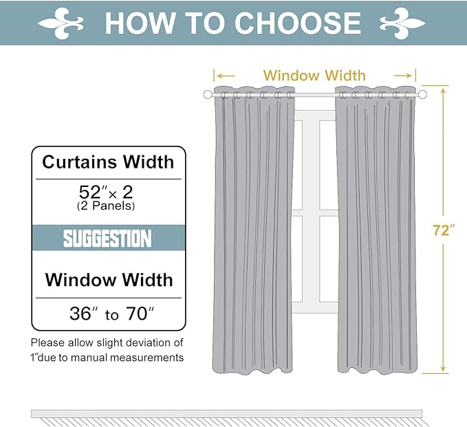 ChrisDowa 100% Blackout Curtains