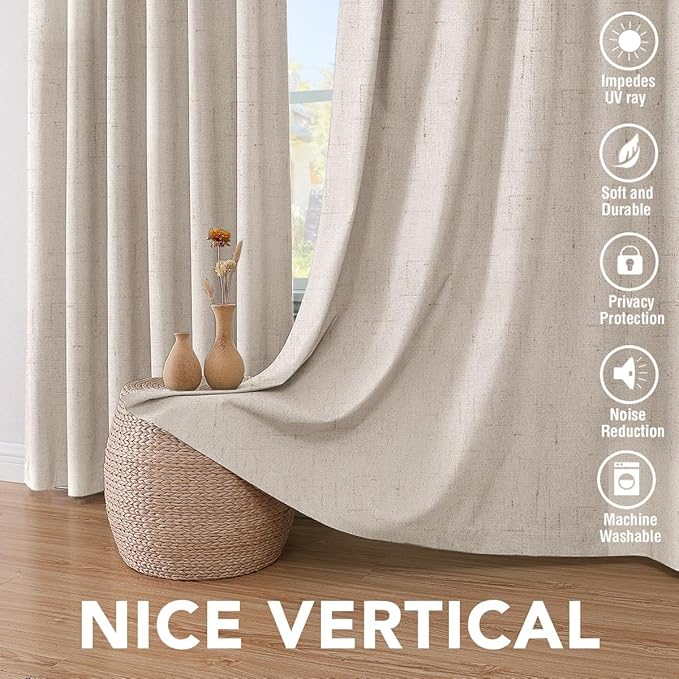 H.VERSAILTEX Linen Curtains 100% Blackout Curtains