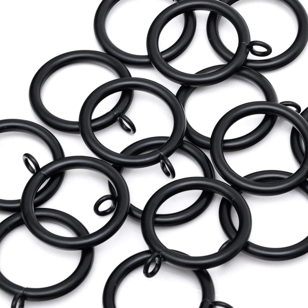 40 PCS Curtain Rings, 1.5 Inch Thickened Curtain Rings Metal Drapery Ring for Curtain Rods Black