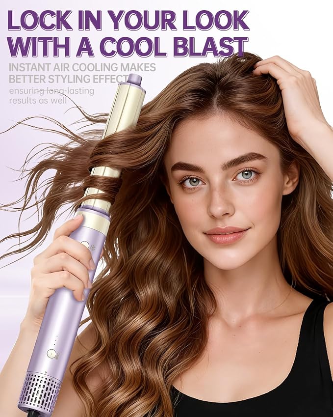 Hair Dryer Brush 8-in-1 Dual Voltage Hot Air Styler – Fast-Drying 110, 000 RPM