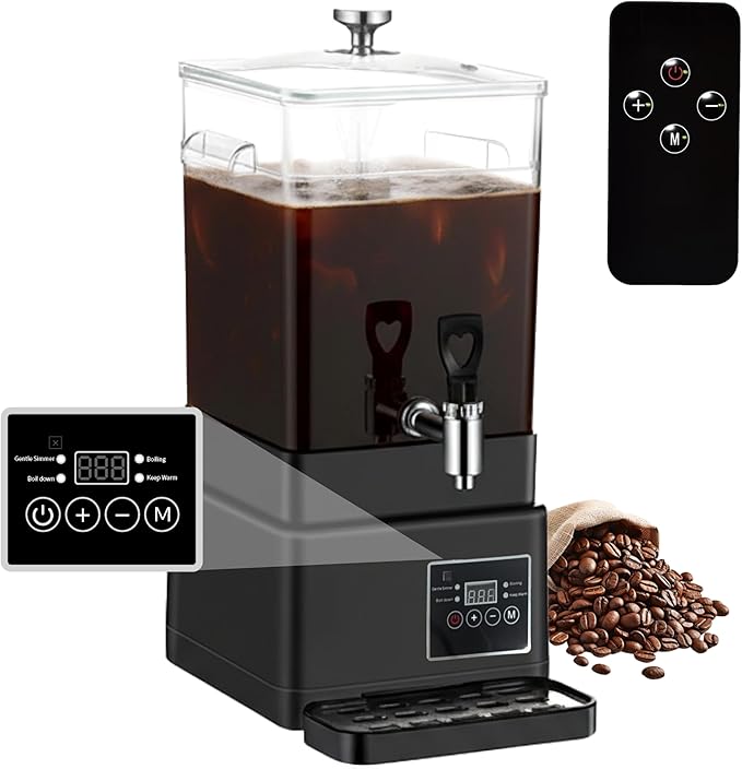 Coffee Urn Commercial Coffee Maker, 10 L 65 Cups, Transparent Electric