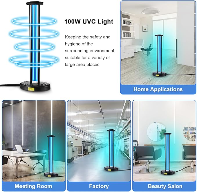 Qualirey 100W UV Light Sanitizer, Ozone Free, Safe